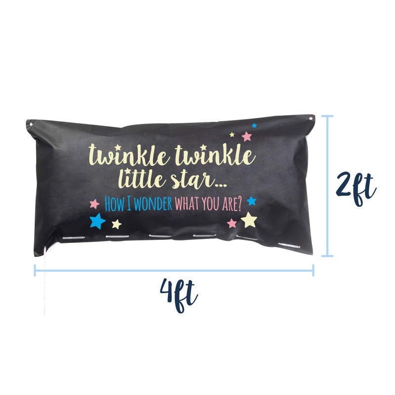 Pop Fizz Designs Gender Reveal Balloon Drop Bag | Twinkle, Twinkle Little Star - Image 4